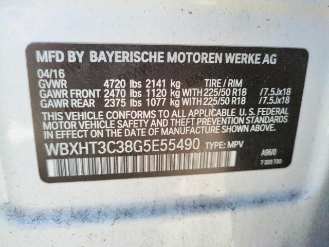 2016 Bmw X1 Xdrive28i მანქანა იყიდება აუქციონზე, vin: WBXHT3C38G5E55490, აუქციონის ნომერი: 63156653