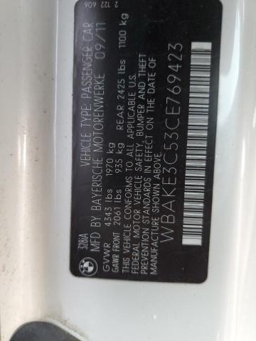 Aukcja sprzedaży 2012 Bmw 328 I, vin: WBAKE3C53CE769423, numer aukcji: 62859543