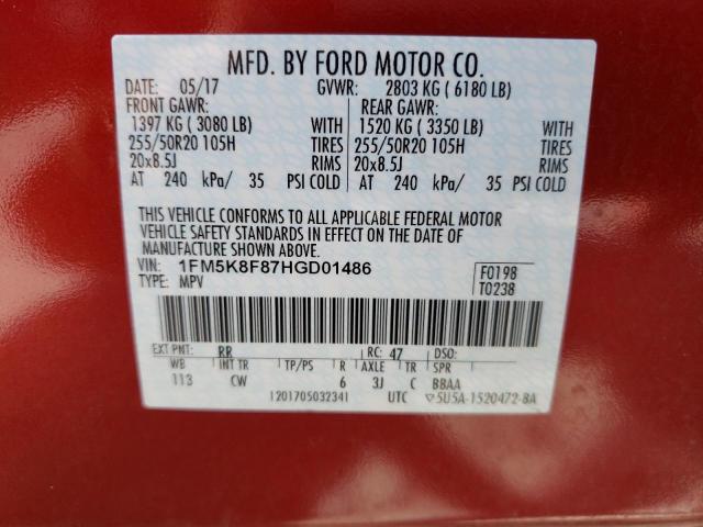 Aukcja sprzedaży 2017 Ford Explorer Limited, vin: 1FM5K8F87HGD01486, numer aukcji: 66361423
