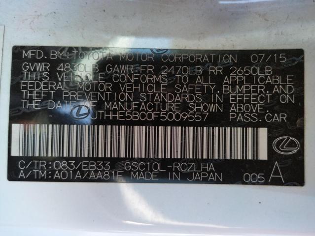 Продажа на аукционе авто 2015 Lexus Rc 350, vin: JTHHE5BC0F5009557, номер лота: 62433113