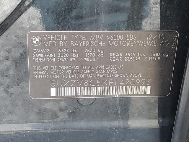 2011 Bmw X5 Xdrive50i მანქანა იყიდება აუქციონზე, vin: 5UXZV8C5XBL420993, აუქციონის ნომერი: 63394973