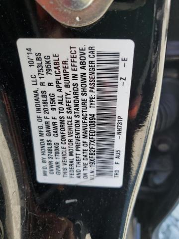 2015 Honda Civic Se მანქანა იყიდება აუქციონზე, vin: 19XFB2F7XFE010894, აუქციონის ნომერი: 64892023