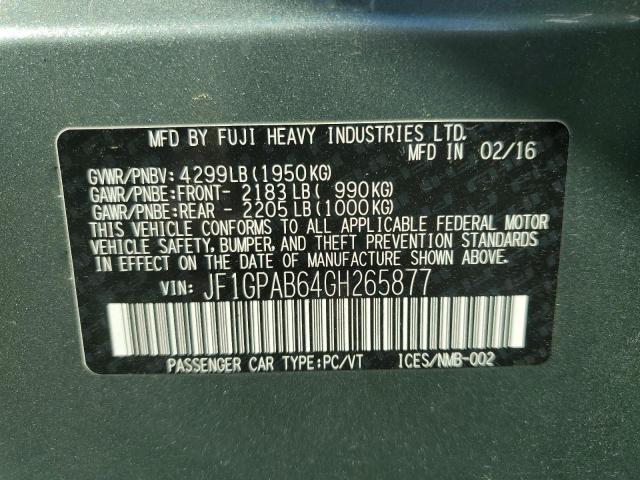 Продаж на аукціоні авто 2016 Subaru Impreza Premium, vin: JF1GPAB64GH265877, номер лоту: 63981563