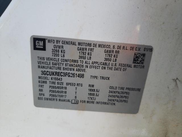 63710473 :رقم المزاد ، 3GCUKREC3FG261498 vin ، 2015 Chevrolet Silverado K1500 Lt مزاد بيع