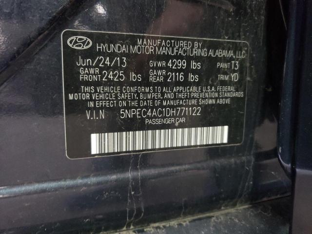 63965653 :رقم المزاد ، 5NPEC4AC1DH771122 vin ، 2013 Hyundai Sonata Se مزاد بيع