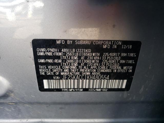 Aukcja sprzedaży 2019 Subaru Forester, vin: JF2SKACC1KH480554, numer aukcji: 62393433