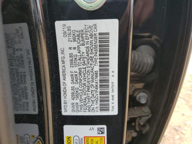 Продажа на аукционе авто 2019 Honda Accord Ex, vin: 1HGCV1F49KA174985, номер лота: 63972283
