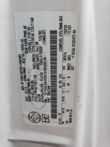 2012 Ford Econoline E250 Van მანქანა იყიდება აუქციონზე, vin: 1FTNE2EW5CDB00916, აუქციონის ნომერი: 63917443
