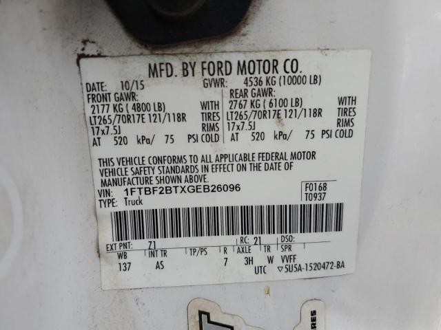 Продаж на аукціоні авто 2016 Ford F250 Super Duty, vin: 1FTBF2BTXGEB26096, номер лоту: 63635343