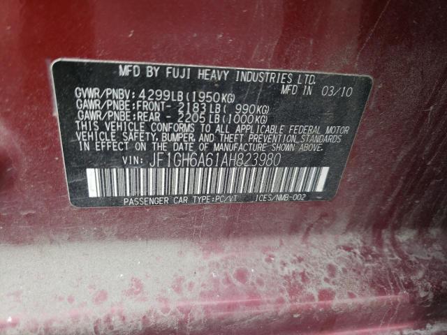 Продаж на аукціоні авто 2010 Subaru Impreza 2.5i, vin: JF1GH6A61AH823980, номер лоту: 64319973