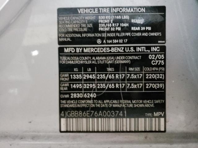 Aukcja sprzedaży 2006 Mercedes-benz Ml 350, vin: 4JGBB86E76A003741, numer aukcji: 65309763