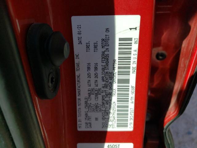 Auction sale of the 2021 Toyota Tacoma Double Cab, vin: 5TFCZ5AN7MX259124, lot number: 65662843
