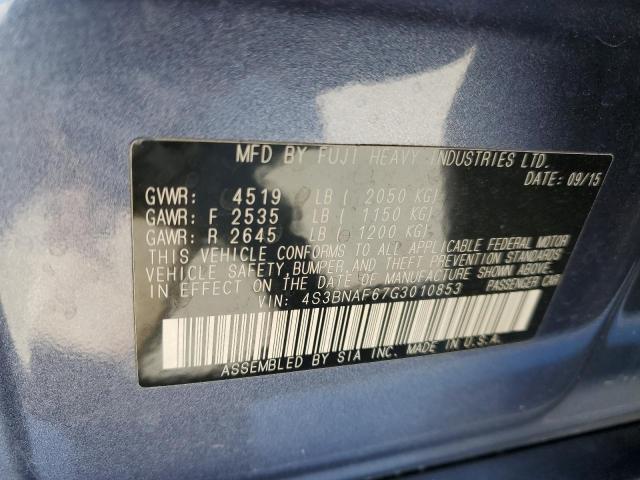 2016 Subaru Legacy 2.5i Premium მანქანა იყიდება აუქციონზე, vin: 4S3BNAF67G3010853, აუქციონის ნომერი: 62686653
