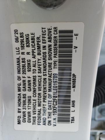 Продажа на аукционе авто 2020 Honda Civic Sport, vin: 19XFC2F81LE019789, номер лота: 63154243