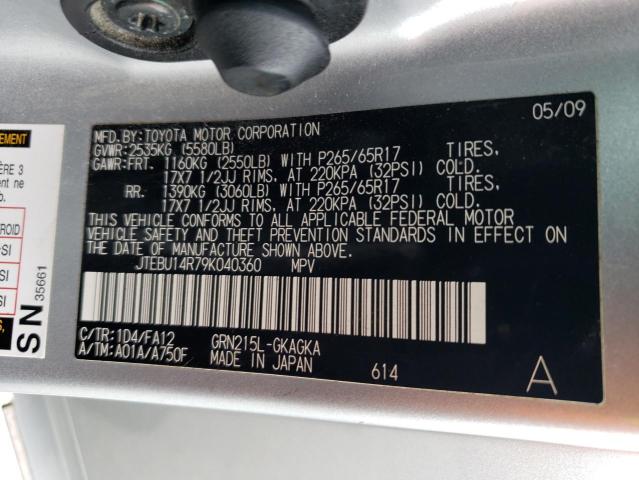 65789533 :رقم المزاد ، JTEBU14R79K040360 vin ، 2009 Toyota 4runner Sr5 مزاد بيع