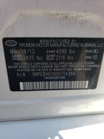 63595223 :رقم المزاد ، 5NPEB4AC6DH714384 vin ، 2013 Hyundai Sonata Gls مزاد بيع