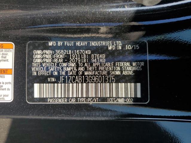 2016 Subaru Brz 2.0 Premium მანქანა იყიდება აუქციონზე, vin: JF1ZCAB13G9601375, აუქციონის ნომერი: 61876423