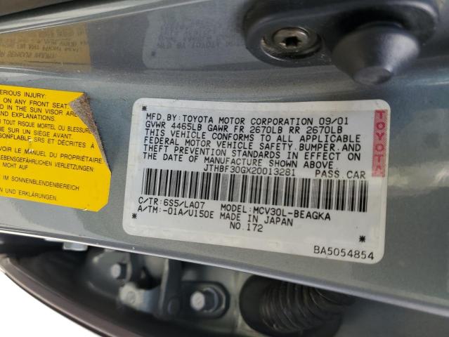 60762473 :رقم المزاد ، JTHBF30GX20013281 vin ، 2002 Lexus Es 300 مزاد بيع