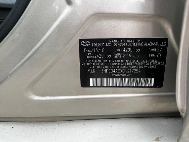 63082523 :رقم المزاد ، 5NPEB4ACXBH217254 vin ، 2011 Hyundai Sonata Gls مزاد بيع