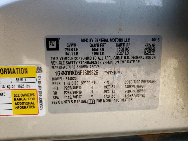 Aukcja sprzedaży 2015 Gmc Acadia Slt-1, vin: 1GKKRRKD5FJ389325, numer aukcji: 63513053