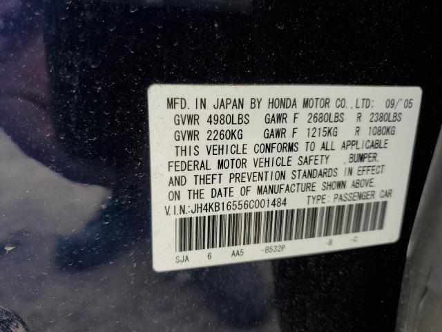 Aukcja sprzedaży 2006 Acura Rl, vin: JH4KB16556C001484, numer aukcji: 62904313
