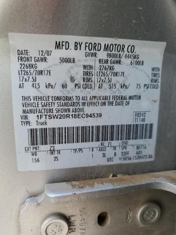 Продажа на аукционе авто 2008 Ford F250 Super Duty, vin: 1FTSW20R18EC94539, номер лота: 65780073
