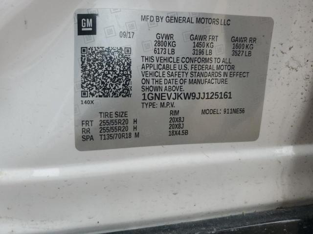 Продаж на аукціоні авто 2018 Chevrolet Traverse Premier, vin: 1GNEVJKW9JJ125161, номер лоту: 57987913