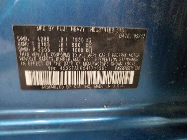 2017 Subaru Impreza Sport მანქანა იყიდება აუქციონზე, vin: 4S3GTAL6XH1716566, აუქციონის ნომერი: 65472933