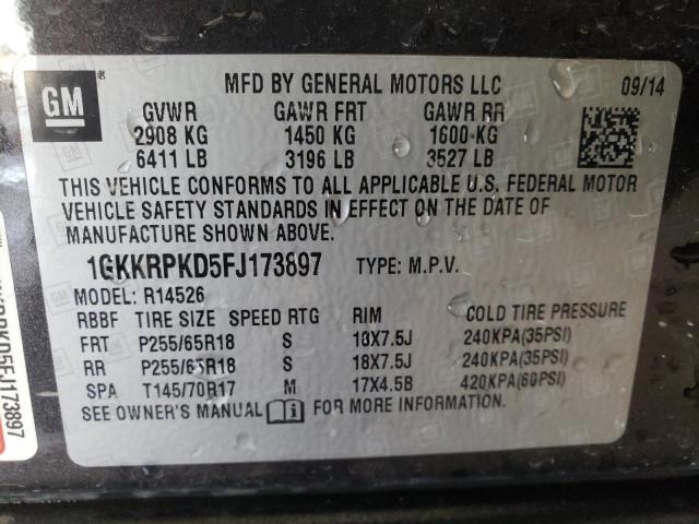 Продаж на аукціоні авто 2015 Gmc Acadia Sle, vin: 1GKKRPKD5FJ173897, номер лоту: 63025013