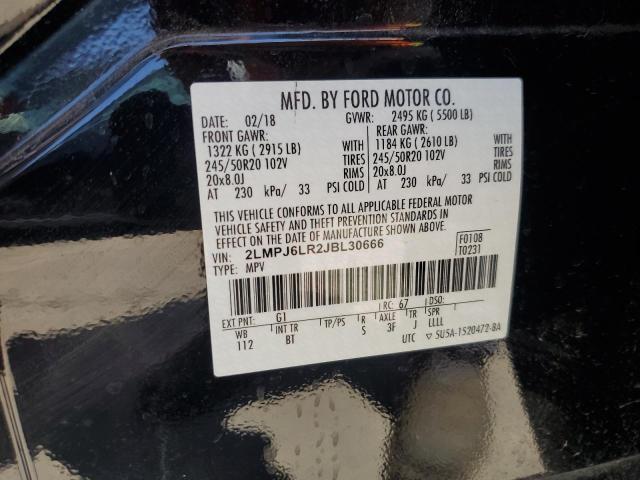 Продаж на аукціоні авто 2018 Lincoln Mkx Reserve, vin: 2LMPJ6LR2JBL30666, номер лоту: 62230843