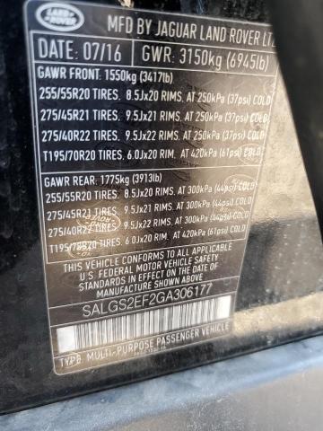 Продаж на аукціоні авто 2016 Land Rover Range Rover Supercharged, vin: SALGS2EF2GA306177, номер лоту: 65810523