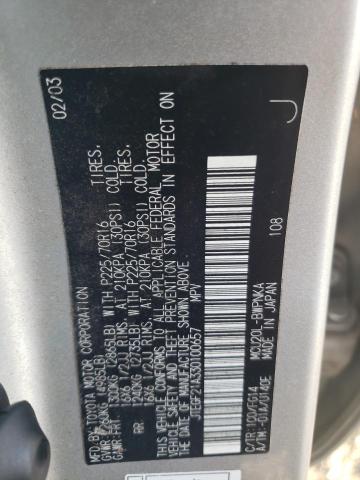 64399803 :رقم المزاد ، JTEGF21A330100657 vin ، 2003 Toyota Highlander Limited مزاد بيع