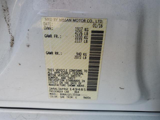 Aukcja sprzedaży 2016 Nissan Altima 2.5, vin: 1N4AL3AP4GC149485, numer aukcji: 64982713