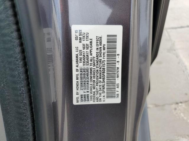 Aukcja sprzedaży 2015 Honda Odyssey Exl, vin: 5FNRL5H65FB081575, numer aukcji: 63057093