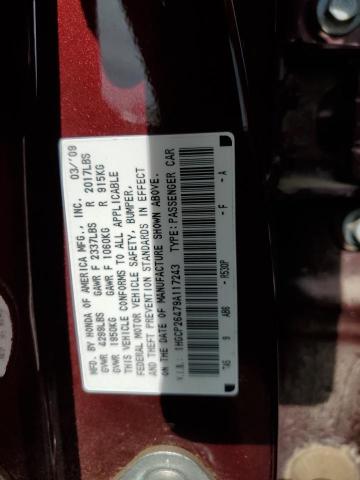 2009 Honda Accord Lxp მანქანა იყიდება აუქციონზე, vin: 1HGCP26479A117243, აუქციონის ნომერი: 61317693