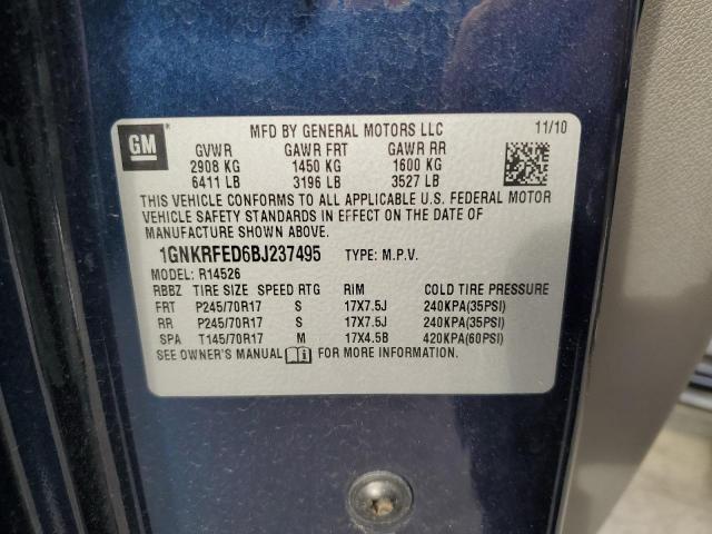 Aukcja sprzedaży 2011 Chevrolet Traverse Ls, vin: 1GNKRFED6BJ237495, numer aukcji: 63178743