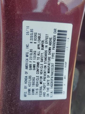 2017 Honda Accord Exl მანქანა იყიდება აუქციონზე, vin: 1HGCR2F87HA055287, აუქციონის ნომერი: 65301233