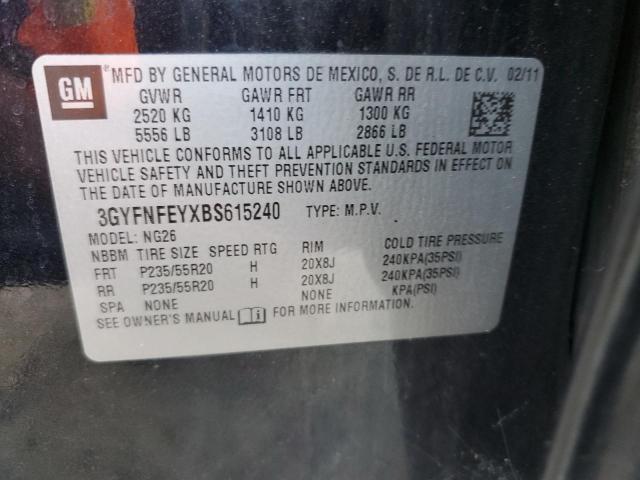 2011 Cadillac Srx Premium Collection მანქანა იყიდება აუქციონზე, vin: 3GYFNFEYXBS615240, აუქციონის ნომერი: 64803733