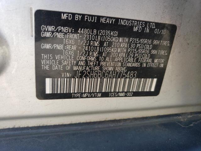 Продажа на аукционе авто 2010 Subaru Forester Xs, vin: JF2SH6BC6AH775483, номер лота: 63445973