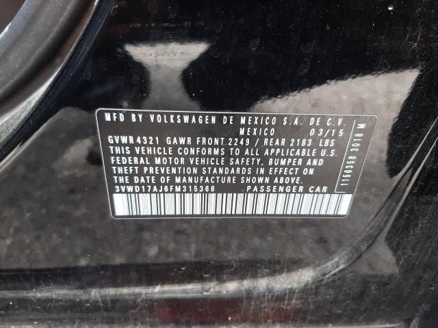 2015 Volkswagen Jetta Se მანქანა იყიდება აუქციონზე, vin: 3VWD17AJ6FM315368, აუქციონის ნომერი: 64905673