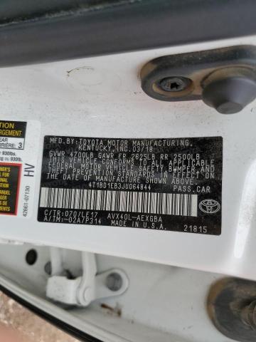 62326913 :رقم المزاد ، 4T1BD1EB3JU064844 vin ، 2018 Toyota Avalon Hybrid مزاد بيع
