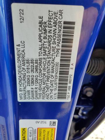 62681793 :رقم المزاد ، 19UUB7F93PA000350 vin ، 2023 Acura Tlx Type S مزاد بيع