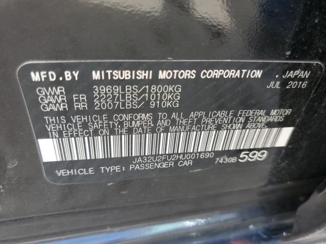 2017 Mitsubishi Lancer Es მანქანა იყიდება აუქციონზე, vin: JA32U2FU2HU001690, აუქციონის ნომერი: 63783763