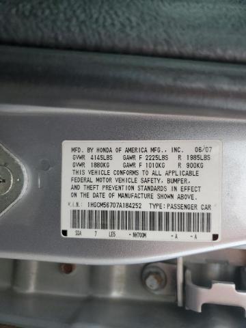 Продаж на аукціоні авто 2007 Honda Accord Ex, vin: 1HGCM56707A184252, номер лоту: 62993203