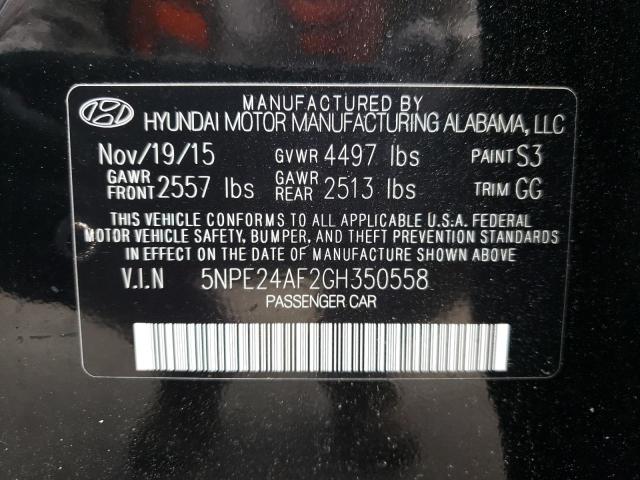 62221673 :رقم المزاد ، 5NPE24AF2GH350558 vin ، 2016 Hyundai Sonata Se مزاد بيع