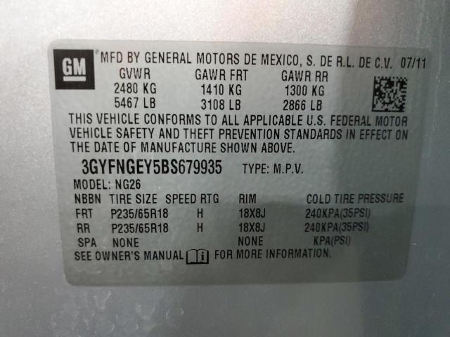 64520983 :رقم المزاد ، 3GYFNGEY5BS679935 vin ، 2011 Cadillac Srx مزاد بيع