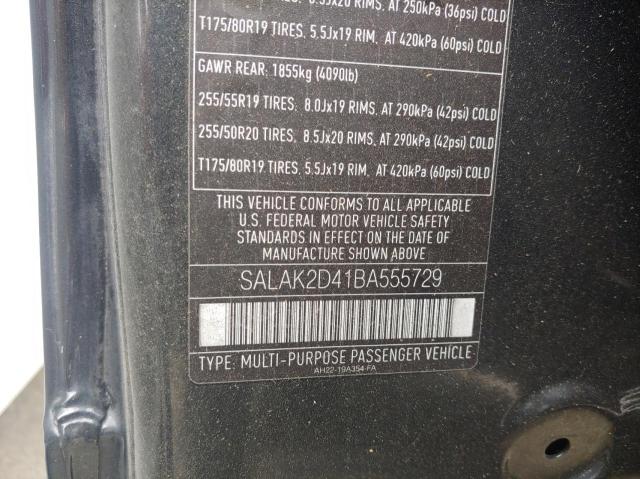 66172883 :رقم المزاد ، SALAK2D41BA555729 vin ، 2011 Land Rover Lr4 Hse Luxury مزاد بيع