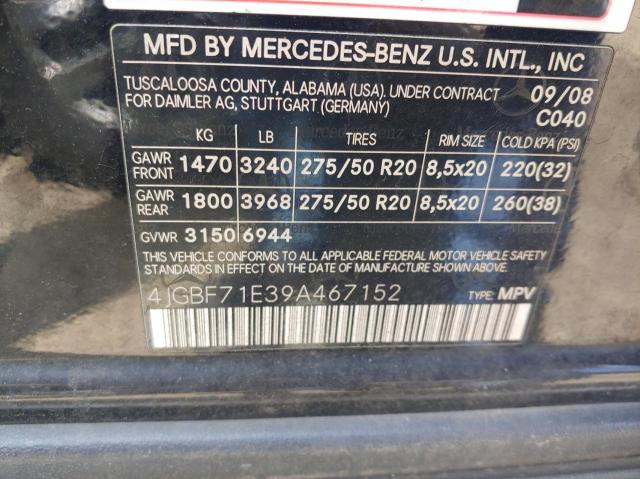 Aukcja sprzedaży 2009 Mercedes-benz Gl 450 4matic, vin: 4JGBF71E39A467152, numer aukcji: 63352663