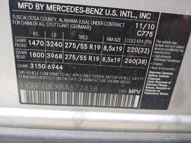 Продажа на аукционе авто 2011 Mercedes-benz Gl 450 4matic, vin: 4JGBF7BEXBA672438, номер лота: 63566393