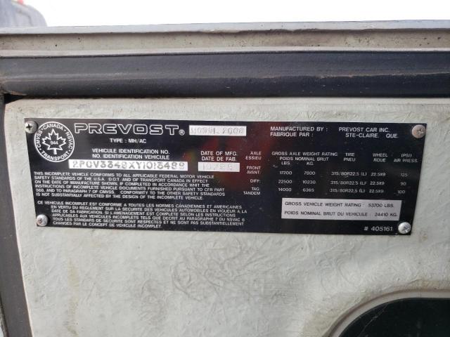 Продажа на аукционе авто 2000 Prevost Bus, vin: 2PCV3349XY1013488, номер лота: 64709543